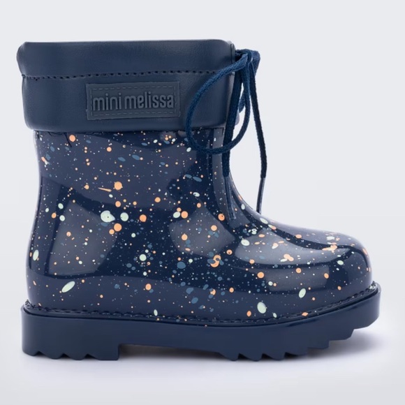 Mini Melissa Rain Boot Baby Navy Fleck new in box - Picture 2 of 3
